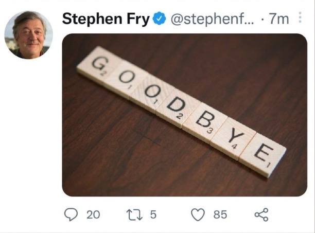 Stephen Fry says Goodbye